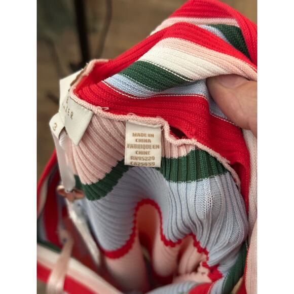 *NWT Ted Baker London Lyndiaa Tutti Frutti Halter Ribbed Bodycon Dress Size 3 - Picture 9 of 11